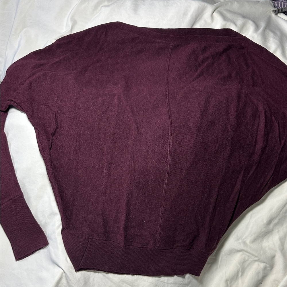 All Saints Off-the-Shoulder Deep Burgundy Sweater
